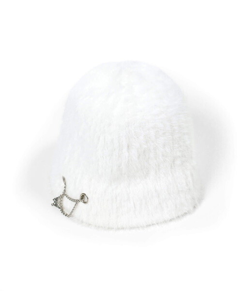 ZIDDY（ジディ）の「【 ニコ☆プチ 掲載 】蝶チャーム付きバケットハット（ハット・キッズ・オフホワイト/ブラック・FREE）」の7枚目の写真