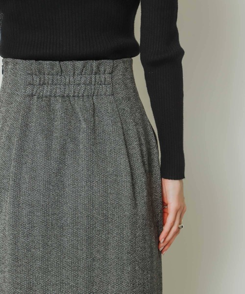 SENSE OF PLACE by URBAN RESEARCH（センスオブプレイスバイアーバンリサーチ）の「『TALLサイズ/WEB限定』ジャージメルトンアウトポケットスカート（スカート・レディース・ベージュ/ブラック系その他/ブラック・TALL/X-SMALL/MEDIUM/SMALL/LARGE）」の17枚目の写真