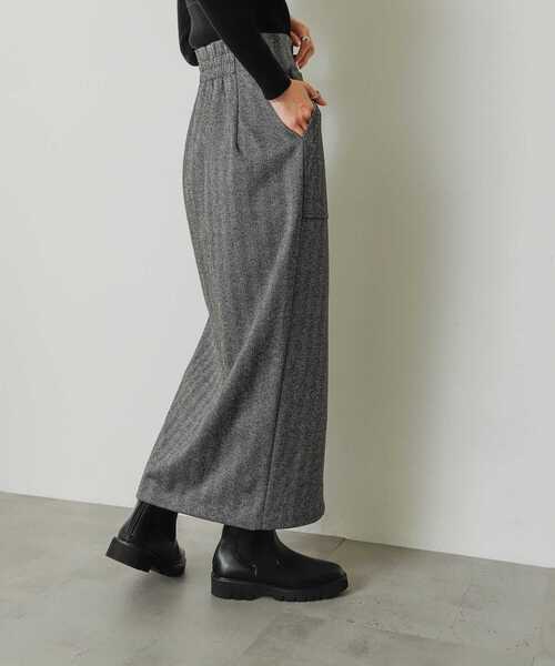 SENSE OF PLACE by URBAN RESEARCH（センスオブプレイスバイアーバンリサーチ）の「『TALLサイズ/WEB限定』ジャージメルトンアウトポケットスカート（スカート・レディース・ベージュ/ブラック系その他/ブラック・TALL/X-SMALL/MEDIUM/SMALL/LARGE）」の20枚目の写真