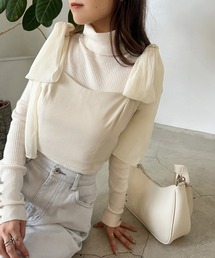 肩リボンビスチェ/リボン取り外し可能