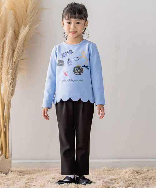 BeBe Petits Pois Vert(ベベプチポワヴェール)の「【店舗限定】ダンボールニットウエストリボンパンツ(95~150cm)(その他パンツ・キッズ・ブラック/ブラウン・110cm/95cm/120cm/100cm/130cm/150cm/140cm)」の14枚目の写真