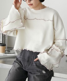 【forksy.】メロー配色ショートスウェットプルオーバー