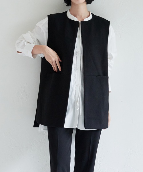 CASEY VIDALENC ピンストライプ　ウールジレ　ベスト　M CASEY VIDALENC ピンストライプ ウールジレ ベスト M CASEY
