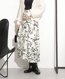 NANO universe | シャーリングイレヘムプリントスカート(スカート)