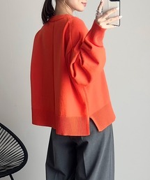 【ニッセン×_____ma.k.o】バックセンターライン　クルーネックニット