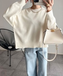 nissen | 【ニッセン×_____ma.k.o】バックセンターライン　クルーネックニット(ニット/セーター)