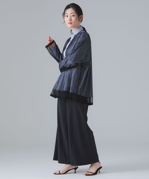 Room no.8（ルームエイト）の「ROOM NO.8 BLACK / ストライプ ドット シャツ（シャツ/ブラウス・レディース・ブラック・ONE SIZE）」の2枚目の写真