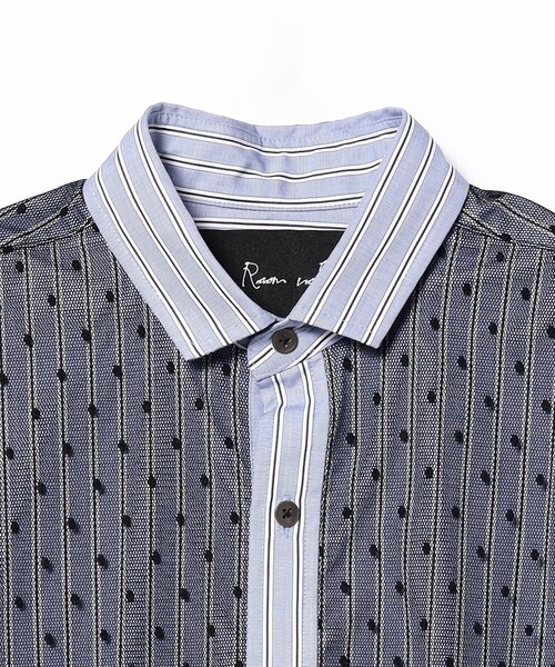 Room no.8（ルームエイト）の「ROOM NO.8 BLACK / ストライプ ドット シャツ（シャツ/ブラウス・レディース・ブラック・ONE SIZE）」の7枚目の写真