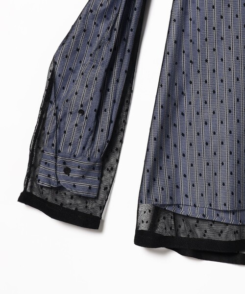 Room no.8（ルームエイト）の「ROOM NO.8 BLACK / ストライプ ドット シャツ（シャツ/ブラウス・レディース・ブラック・ONE SIZE）」の8枚目の写真