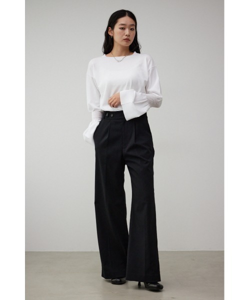 AZUL by moussy（アズールバイマウジー）の「B-HEATヴィーナスワイドパンツ（スラックス・レディース・グレー/ブラック/カーキ・MEDIUM/LARGE/SMALL）」の11枚目の写真