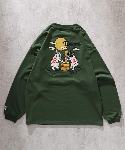 The Endless Summer(エンドレスサマー)の「TES MOON BUHI EMB LONG SLEEVE T-SHIRT / ロンT(Tシャツ/カットソー・メンズ・ダークグリーン/ネイビー/ブラック/ホワイト・LARGE/MEDIUM/X-LARGE/SMALL)」の3枚目の写真