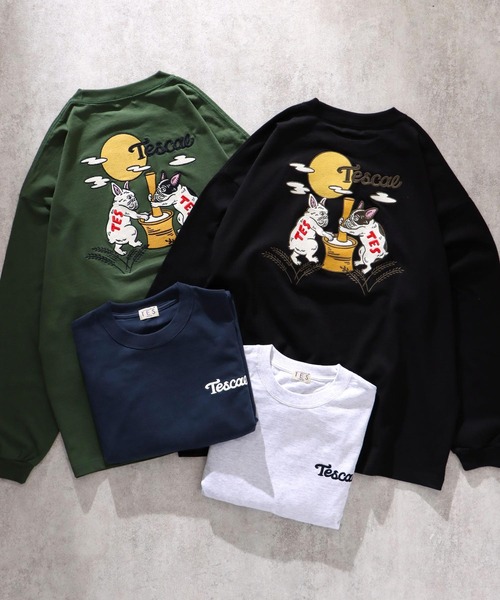 The Endless Summer(エンドレスサマー)の「TES MOON BUHI EMB LONG SLEEVE T-SHIRT / ロンT(Tシャツ/カットソー・メンズ・ダークグリーン/ネイビー/ブラック/ホワイト・LARGE/MEDIUM/X-LARGE/SMALL)」の5枚目の写真