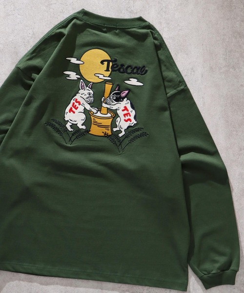 The Endless Summer(エンドレスサマー)の「TES MOON BUHI EMB LONG SLEEVE T-SHIRT / ロンT(Tシャツ/カットソー・メンズ・ダークグリーン/ネイビー/ブラック/ホワイト・LARGE/MEDIUM/X-LARGE/SMALL)」の19枚目の写真