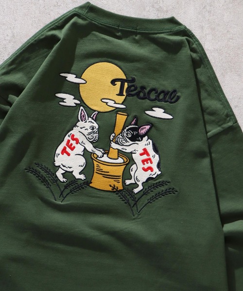 The Endless Summer(エンドレスサマー)の「TES MOON BUHI EMB LONG SLEEVE T-SHIRT / ロンT(Tシャツ/カットソー・メンズ・ダークグリーン/ネイビー/ブラック/ホワイト・LARGE/MEDIUM/X-LARGE/SMALL)」の20枚目の写真