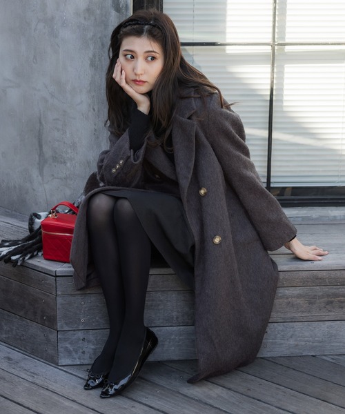 coca（coca）（コカ）の「フェイクスライバーチェスターコート（チェスターコート・レディース・チャコール/グレー・M/L）」の4枚目の写真