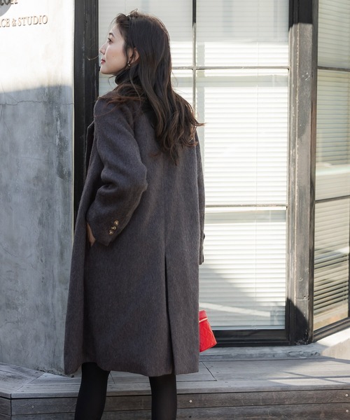 coca（coca）（コカ）の「フェイクスライバーチェスターコート（チェスターコート・レディース・チャコール/グレー・M/L）」の6枚目の写真