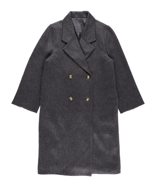 coca（coca）（コカ）の「フェイクスライバーチェスターコート（チェスターコート・レディース・チャコール/グレー・M/L）」の11枚目の写真