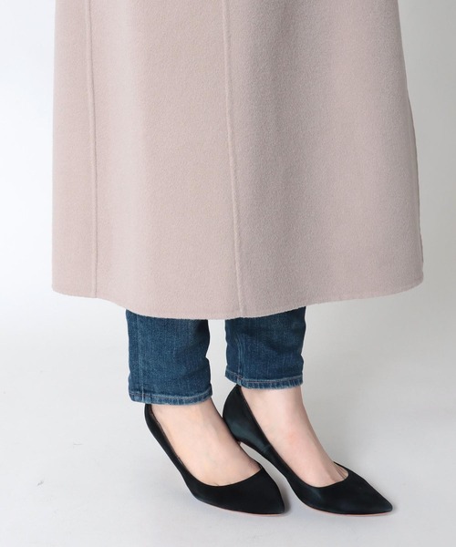 Jines（ジネス）の「シャルム加工ウールリバースタンドネックコート（その他アウター・レディース・ベージュ系/モカ・38）」の10枚目の写真