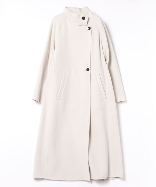 Jines（ジネス）の「シャルム加工ウールリバースタンドネックコート（その他アウター・レディース・ベージュ系/モカ・38）」の14枚目の写真