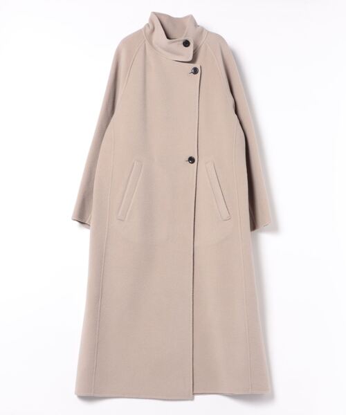 Jines（ジネス）の「シャルム加工ウールリバースタンドネックコート（その他アウター・レディース・ベージュ系/モカ・38）」の21枚目の写真