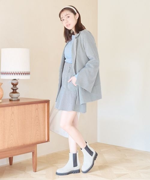 mysty woman(ミスティウーマン)の「袖スリットジャケット 100597(テーラードジャケット・レディース・ブラック系その他/モカ/ホワイト系その他・FREE)」の4枚目の写真