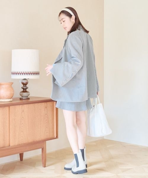 mysty woman(ミスティウーマン)の「袖スリットジャケット 100597(テーラードジャケット・レディース・ブラック系その他/モカ/ホワイト系その他・FREE)」の5枚目の写真