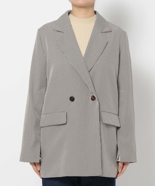 mysty woman(ミスティウーマン)の「袖スリットジャケット 100597(テーラードジャケット・レディース・ブラック系その他/モカ/ホワイト系その他・FREE)」の19枚目の写真