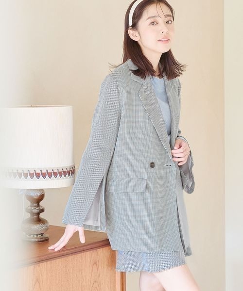 mysty woman(ミスティウーマン)の「袖スリットジャケット 100597(テーラードジャケット・レディース・ブラック系その他/モカ/ホワイト系その他・FREE)」の7枚目の写真