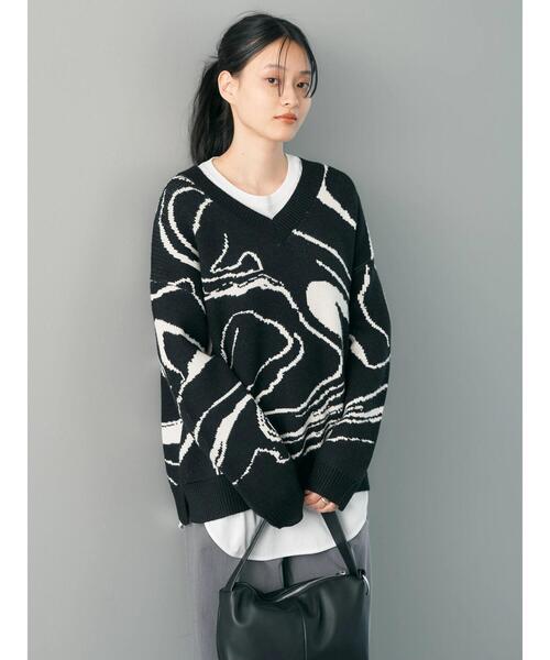 AMERICAN HOLIC(アメリカンホリック)の「バイパチラインアートニットプルオーバー(ニット/セーター・レディース・ブラック・M/L)」の14枚目の写真