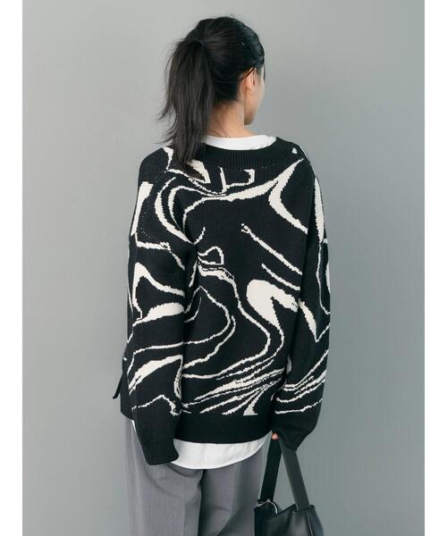 AMERICAN HOLIC(アメリカンホリック)の「バイパチラインアートニットプルオーバー(ニット/セーター・レディース・ブラック・M/L)」の16枚目の写真