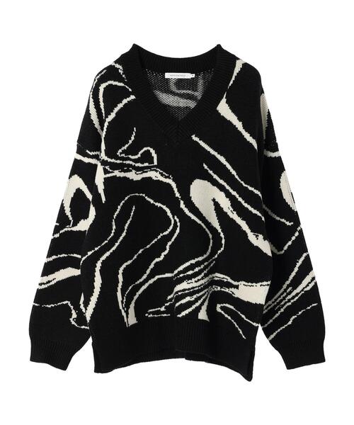 AMERICAN HOLIC(アメリカンホリック)の「バイパチラインアートニットプルオーバー(ニット/セーター・レディース・ブラック・M/L)」の21枚目の写真