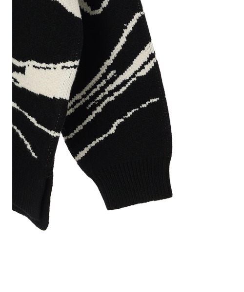 AMERICAN HOLIC(アメリカンホリック)の「バイパチラインアートニットプルオーバー(ニット/セーター・レディース・ブラック・M/L)」の2枚目の写真