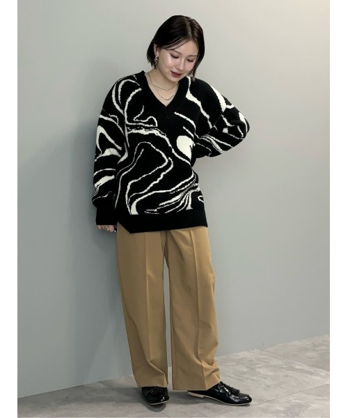 AMERICAN HOLIC(アメリカンホリック)の「バイパチラインアートニットプルオーバー(ニット/セーター・レディース・ブラック・M/L)」の11枚目の写真