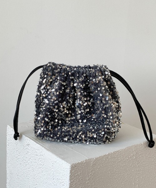 Ritzy（リッツィー）の「スパンコール巾着ショルダーバッグ（ショルダーバッグ・レディース・シルバー/ブラック系2/ブラック系1・FREE）」の4枚目の写真