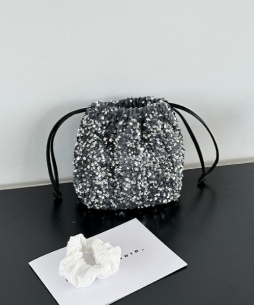 Ritzy（リッツィー）の「スパンコール巾着ショルダーバッグ（ショルダーバッグ・レディース・シルバー/ブラック系2/ブラック系1・FREE）」の5枚目の写真