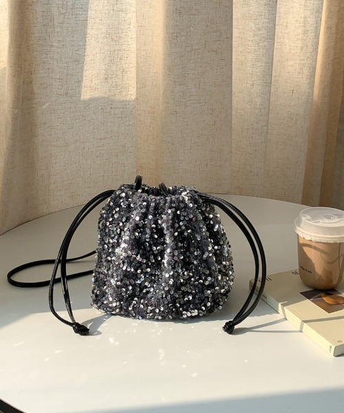 Ritzy（リッツィー）の「スパンコール巾着ショルダーバッグ（ショルダーバッグ・レディース・シルバー/ブラック系2/ブラック系1・FREE）」の6枚目の写真