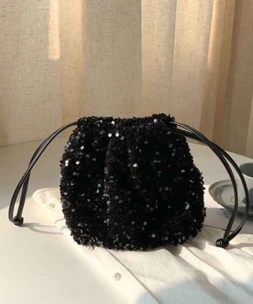 Ritzy（リッツィー）の「スパンコール巾着ショルダーバッグ（ショルダーバッグ・レディース・シルバー/ブラック系2/ブラック系1・FREE）」の13枚目の写真