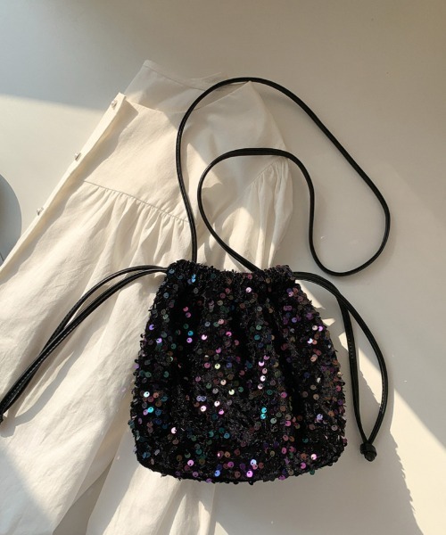 Ritzy（リッツィー）の「スパンコール巾着ショルダーバッグ（ショルダーバッグ・レディース・シルバー/ブラック系2/ブラック系1・FREE）」の15枚目の写真