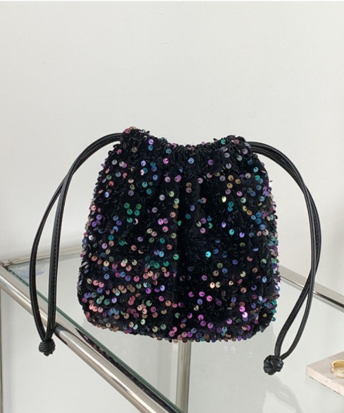 Ritzy（リッツィー）の「スパンコール巾着ショルダーバッグ（ショルダーバッグ・レディース・シルバー/ブラック系2/ブラック系1・FREE）」の16枚目の写真