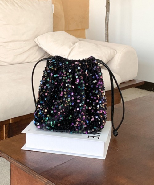 Ritzy（リッツィー）の「スパンコール巾着ショルダーバッグ（ショルダーバッグ・レディース・シルバー/ブラック系2/ブラック系1・FREE）」の18枚目の写真
