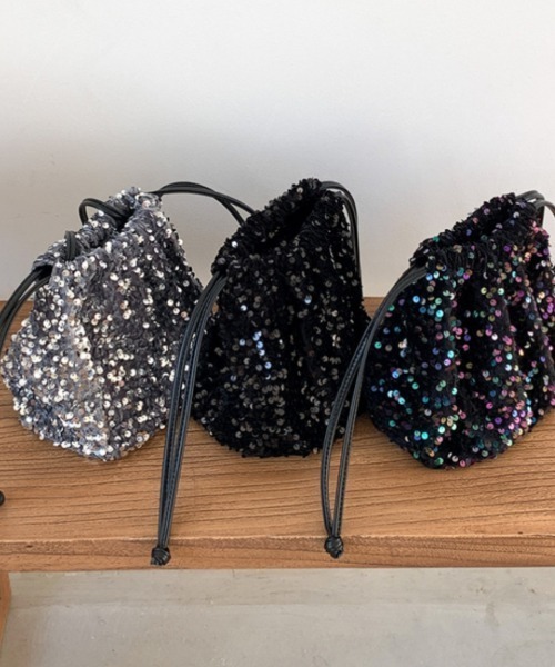 Ritzy（リッツィー）の「スパンコール巾着ショルダーバッグ（ショルダーバッグ・レディース・シルバー/ブラック系2/ブラック系1・FREE）」の21枚目の写真