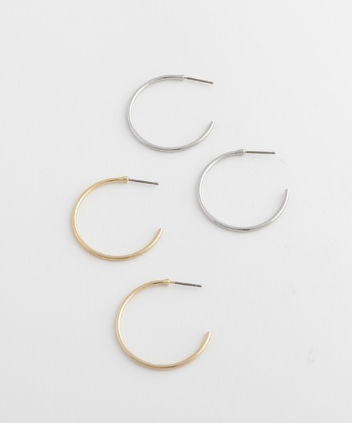 JewCas（ジュアキャス）の「ノットアレ【金属アレルギー対応】 シンプル リングHoopピアス[NOA0105]（ピアス（両耳用）・レディース・シルバー/ゴールド・FREE）」の13枚目の写真