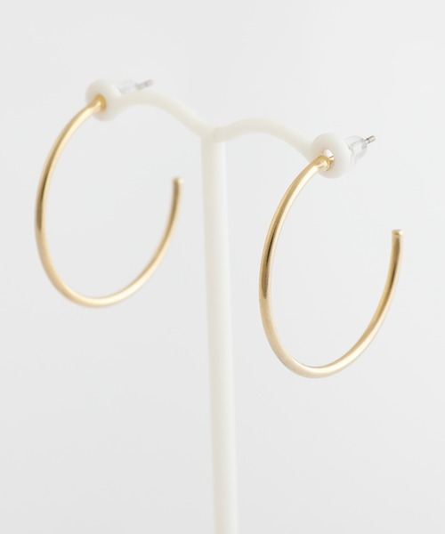 JewCas（ジュアキャス）の「ノットアレ【金属アレルギー対応】 シンプル リングHoopピアス[NOA0105]（ピアス（両耳用）・レディース・シルバー/ゴールド・FREE）」の4枚目の写真