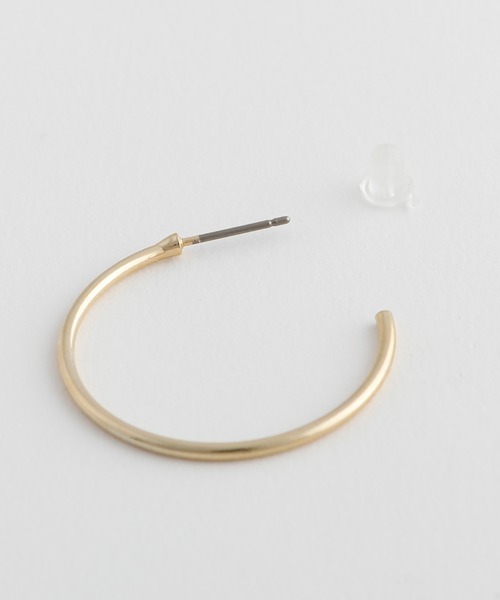 JewCas（ジュアキャス）の「ノットアレ【金属アレルギー対応】 シンプル リングHoopピアス[NOA0105]（ピアス（両耳用）・レディース・シルバー/ゴールド・FREE）」の5枚目の写真