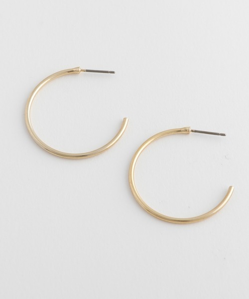JewCas（ジュアキャス）の「ノットアレ【金属アレルギー対応】 シンプル リングHoopピアス[NOA0105]（ピアス（両耳用）・レディース・シルバー/ゴールド・FREE）」の6枚目の写真