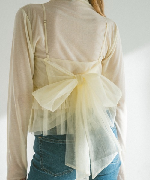 ECREL(エクレール)の「シアーラメチュールビスチェ(キャミソール・レディース・アイボリー/ライトグレー・FREE)」の19枚目の写真