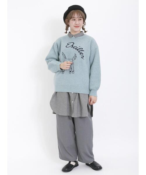 Samansa Mos2（サマンサ モスモス）の「【保温加工】柄アソートちび襟シャツチュニック（チュニック・レディース・ブラック/チャコールグレー/サックスブルー/ミント/オフホワイト・F）」の16枚目の写真