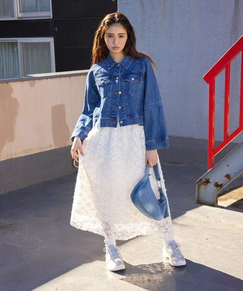 【セール】【STAYC/SEEUN着用】リボンテープチュールギャザースカート（スカート）｜VIS（ビス）