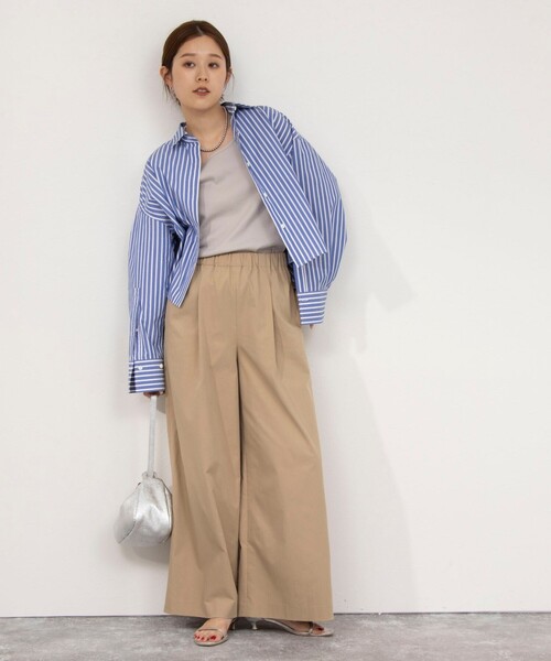 NOLLEY’S(ノーリーズ)の「プレミアムテレコアシメ2WAYタンクトップ(タンクトップ・レディース・ベージュ/ブラック/ホワイト・FREE)」の4枚目の写真