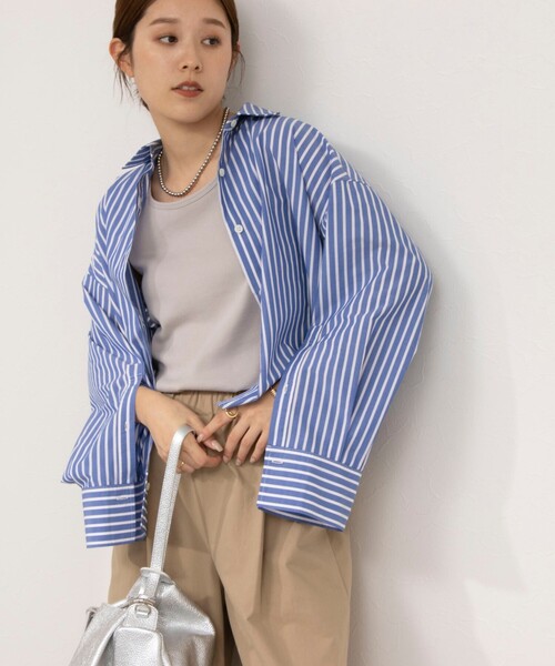 NOLLEY’S(ノーリーズ)の「プレミアムテレコアシメ2WAYタンクトップ(タンクトップ・レディース・ベージュ/ブラック/ホワイト・FREE)」の7枚目の写真